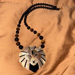 Lee Sands Lion Head Necklace